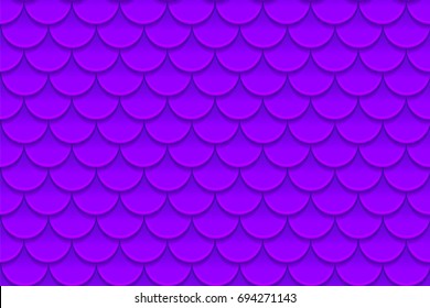 Seamless pattern of colorful violet purple fish scales. Fish scales, dragon skin, Japanese carp, dinosaur skin, pimples, reptile, snake skin, shingles. Vector illustration