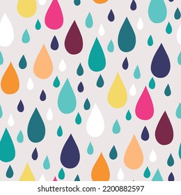 Seamless pattern with colorful water drops