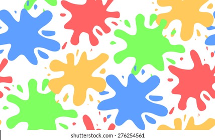 Seamless pattern with colorful watercolor splashes for your creativity