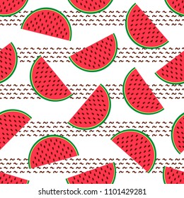 Seamless pattern with colorful watermelons. Vector illustration