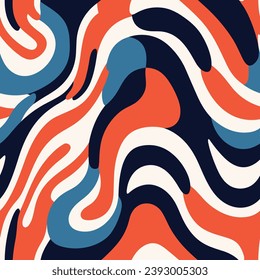Seamless pattern colorful with wave line for trendy textile, fabric, wrapping for web, poster, textile, print and other design.