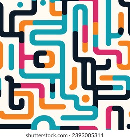 Seamless pattern colorful with wave line for trendy textile, fabric, wrapping for web, poster, textile, print and other design.