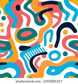 Seamless pattern colorful with wave line for trendy textile, fabric, wrapping for web, poster, textile, print and other design.