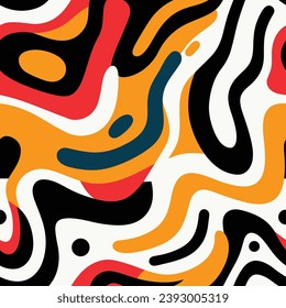 Seamless pattern colorful with wave line for trendy textile, fabric, wrapping for web, poster, textile, print and other design.