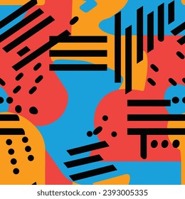 Seamless pattern colorful with wave line for trendy textile, fabric, wrapping for web, poster, textile, print and other design.