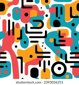 Seamless pattern colorful with wave line for trendy textile, fabric, wrapping for web, poster, textile, print and other design.