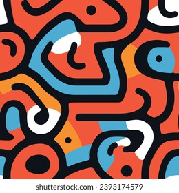 Seamless pattern colorful with wave line for trendy textile, fabric, wrapping for web, poster, textile, print and other design.