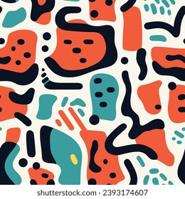 Seamless pattern colorful with wave line for trendy textile, fabric, wrapping for web, poster, textile, print and other design.