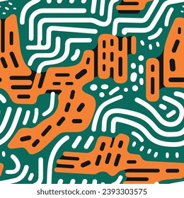 Seamless pattern colorful with wave line for trendy textile, fabric, wrapping for web, poster, textile, print and other design.