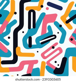 Seamless pattern colorful with wave line for trendy textile, fabric, wrapping for web, poster, textile, print and other design.
