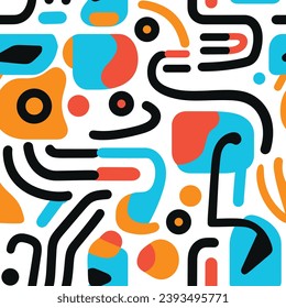 Seamless pattern colorful with wave line for trendy textile, fabric, wrapping for web, poster, textile, print and other design.