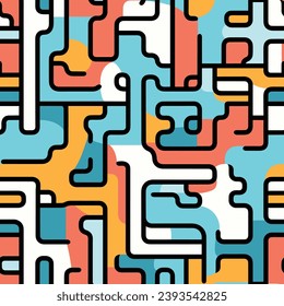 Patrón inmaculado colorido con línea ondulada para tejidos, tejidos, envolturas para web, afiches, textiles, impresión y otros diseños.
