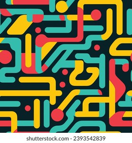 Seamless pattern colorful with wave line for trendy textile, fabric, wrapping for web, poster, textile, print and other design.