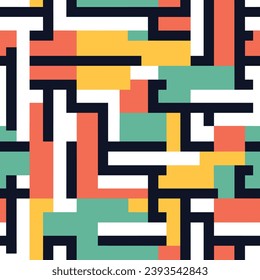 Seamless pattern colorful with wave line for trendy textile, fabric, wrapping for web, poster, textile, print and other design.