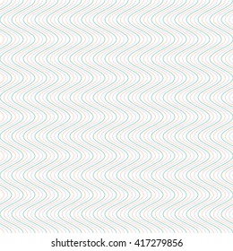 Seamless pattern of colorful waves on white background.