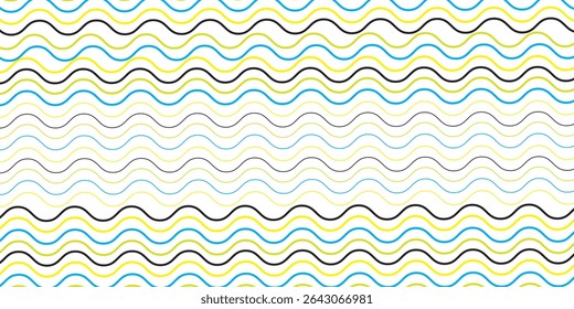 Patrón sin fisuras de ondas de colores. Utilizó líneas onduladas en diferentes colores. ilustración moderna