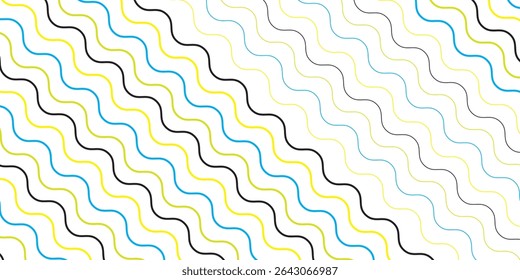 Seamless pattern of colorful waves. Used wavy lines in different colors.