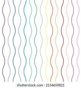 Seamless pattern colorful wavy lines. Design for scrapbooking, decoration, cards, paper goods, background, wallpaper, wrapping, fabric and all your creative projects. Vector Illustration