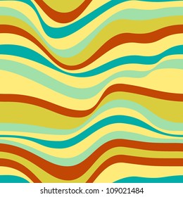 Seamless pattern with colorful wavy stripes. Cheerful texture