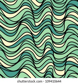 Seamless pattern with colorful wavy stripes. Cheerful texture