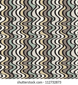 seamless pattern with colorful wavy stripes