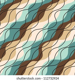 Seamless pattern with colorful wavy stripes. Wavy stylish texture