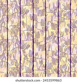 Seamless pattern with colorful wood plank  texture - hand drawn  vector illustration.