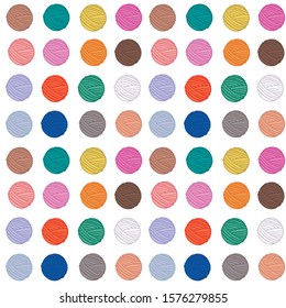 seamless pattern with colorful yarn balls 
