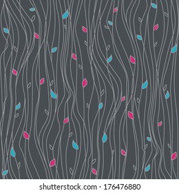 Seamless pattern with colorfull leaves