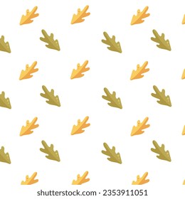 Seamless pattern with colorfull oak leaves. Autumn pattern in modern flat style.