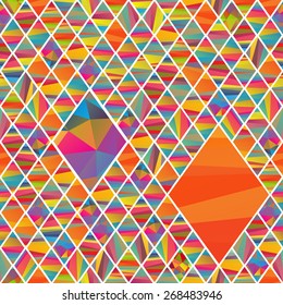 seamless pattern with colorfull rhombus different colors stripes