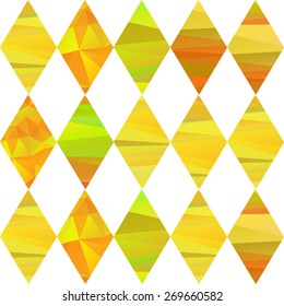 seamless pattern with colorfull rhombus  different forms yelow stripes