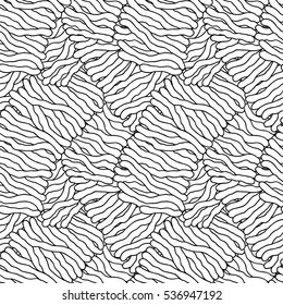 Seamless Pattern for coloring book. Black and white doodle seamless background.
