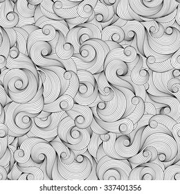 Seamless Pattern for coloring book. Ethnic, floral, retro, doodle, vector, tribal design element. Black and white background. Doodle vector background Henna paisley mehndi doodles design element