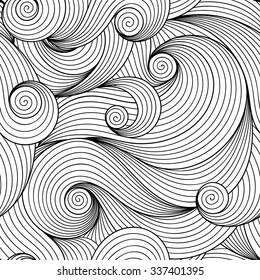 Patrón sin inconvenientes para el libro de colorear. Elemento de diseño étnico, floral, retro, doodle, vector, tribal. Fondo blanco y negro. Fondo del vector del doodle Henna paisley mehndi Doodles elemento de diseño