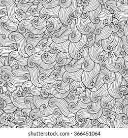 Seamless Pattern for coloring book. Ethnic, floral, retro, doodle, vector, tribal design element. Black and white background. Doodle vector background Henna paisley mehndi doodles design element