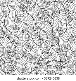 Seamless Pattern for coloring book. Ethnic, floral, retro, doodle, vector, tribal design element. Black and white background. Doodle vector background Henna paisley mehndi doodles design element