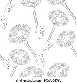 seamless pattern coloring  is key  antique. vector illustration