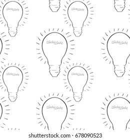 Seamless pattern Coloring with lamp of insight  Vector illustration
