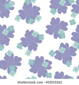 Seamless Pattern with the colors blue and purple on white background