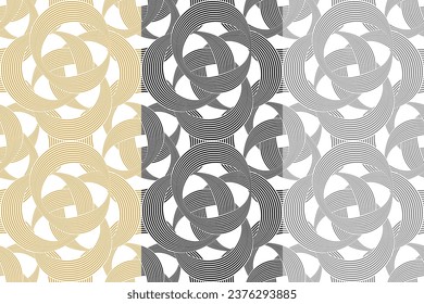 seamless pattern colors combination of curved round stripes monochromatic background