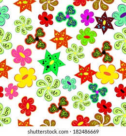 seamless pattern with colors flowers. Summer theme