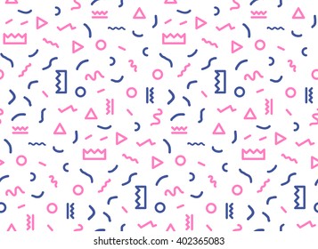 Seamless pattern in  colors with geometric elements. Pattern hipster style. Templates suitable for posters, postcards, fabric or wrapping paper