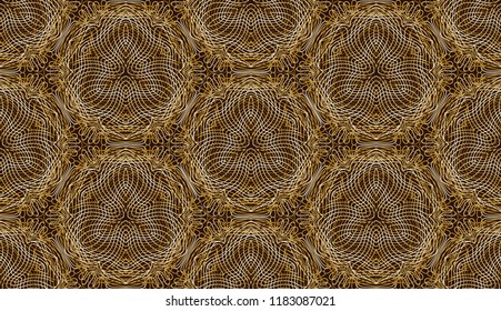 Seamless pattern. Colors of gold shades. Suitable for decorating walls, backgrounds.