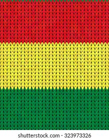Seamless pattern in the colors of reggae red, green, yellow, knit texture