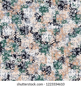 Seamless pattern. The colors of spring are decorated with seven-pointed stars. Editing is available.