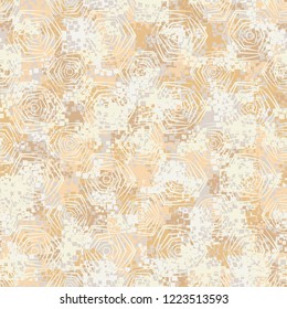 Seamless pattern. The colors of spring. Geometric flowers. Editing is available.