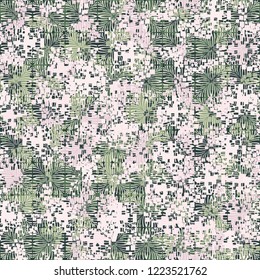 Seamless pattern. The colors of spring. Square flowers. Editing is available.