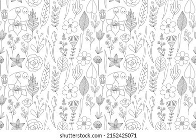 Patrón transparente con colores en el estilo del arte de línea. ilustración vectorial