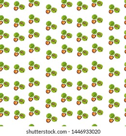 Seamless  pattern of coloured chestnuts on white background